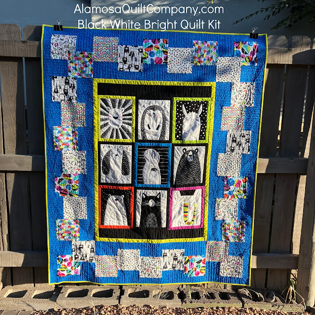 Black, White & Bright Quilt Kit, quilted