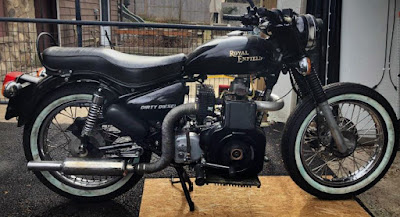 Royal Enfield motorcycle with diesel motor.