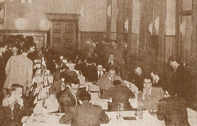 Detalle de la sala donde se disputó el III Campeonato Mundial Universitario de Ajedrez - Uppsala 1956