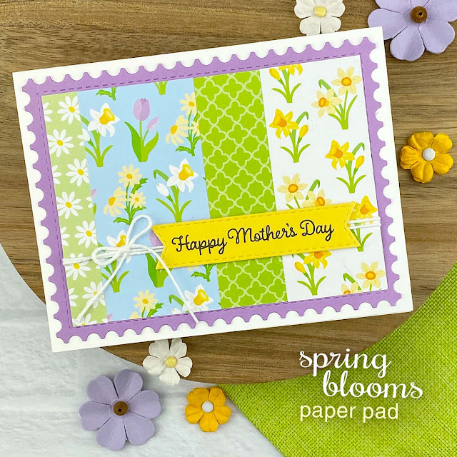 Mother's Day Card by Jennifer Jackson | Spring Blooms Paper Pad, Banner Trio Die Set, Framework Die Set and Mom & Dad Stamp Set by Newton's Nook Designs