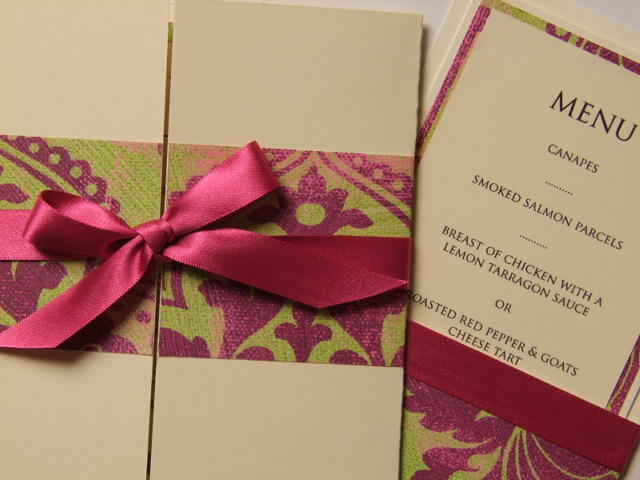 Styling Ideas To Match Our Lime Pink Damask Wedding Stationery