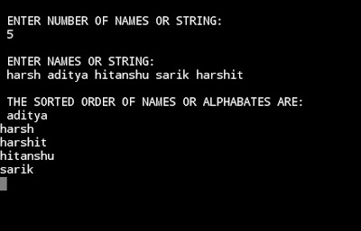  program to sort the N names in alphabetical order - My CS Tutorial