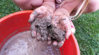 sifting out rocks from the mud