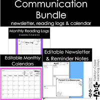 Parent Communication Bundle, Newsletters, Calendar and Reading Logs
