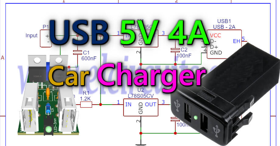 Electronic Circuits: USB 5V 4A Car Charger using 78S05 with PCB