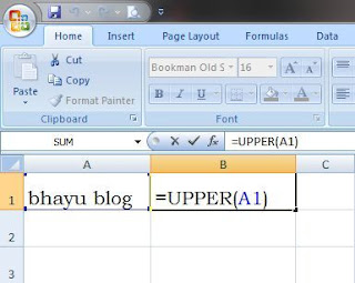 CHANGING THE FORMULA SMALL CAPS IN EXCEL-BHAYU BLOG