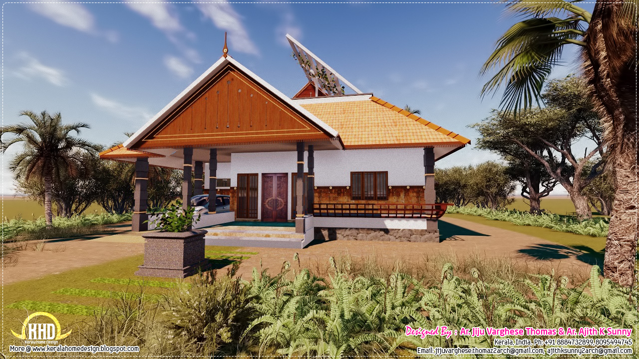  Traditional Kerala house in 1200 sq feet House Design Plans