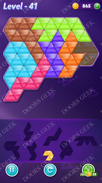 Block! Triangle Puzzle Advanced Level 41 Solution, Cheats, Walkthrough for Android, iPhone, iPad and iPod