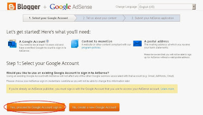 Log-in gmail for adsense
