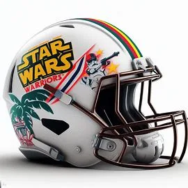 Hawaii Rainbow Warriors Star Wars Concept Football Helmet