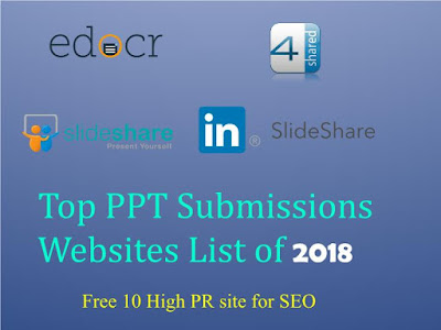 PPT Submissions Site List on 2018