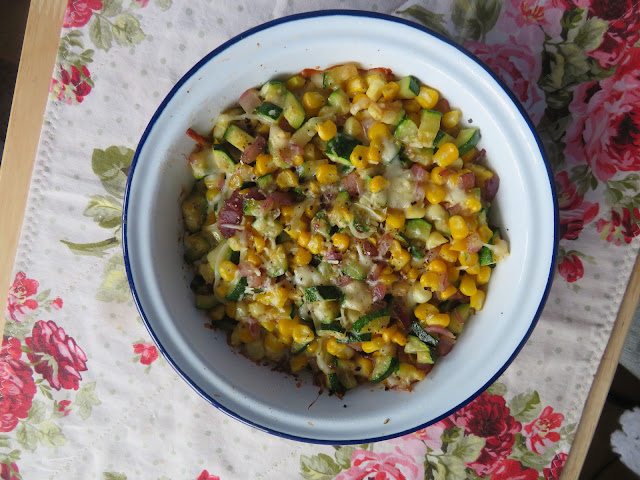 Cheesy Zucchini & Corn Bake