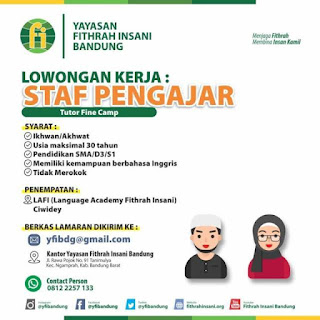 Lowongan Kerja Yayasan Fithrah Insani Bandung, Posisi Tutor Fine Camp