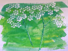 cow parsley - bubblewrap printing