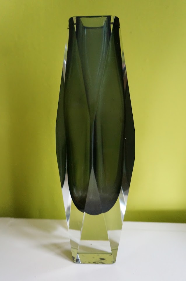 vase en verre  glass vase Murano 1960s 1970s 60s 70s