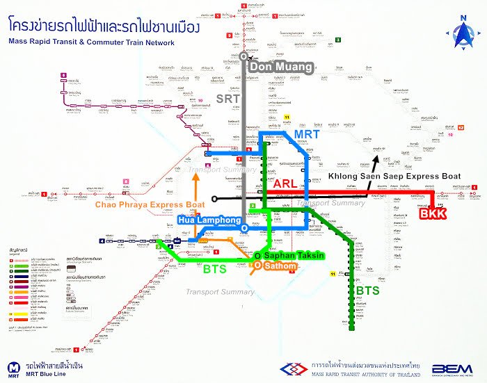 曼谷交通: BTS、MRT、昭披耶河遊船、空盛桑運河快船