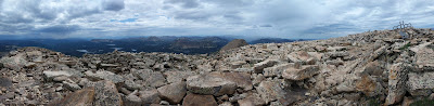 Panorama of  Bald Mountain Hike by Mirror Lake in Uintas Kamas, Utah