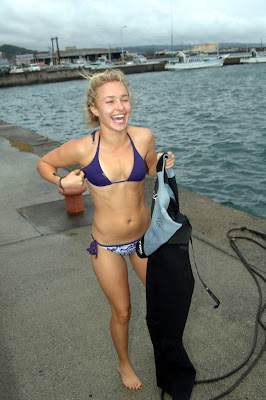 Hayden Panettiere at the beach