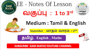 எண்ணும் எழுத்தும் Notes Of Lesson 1 to 3rd September Week - 2 2023-24