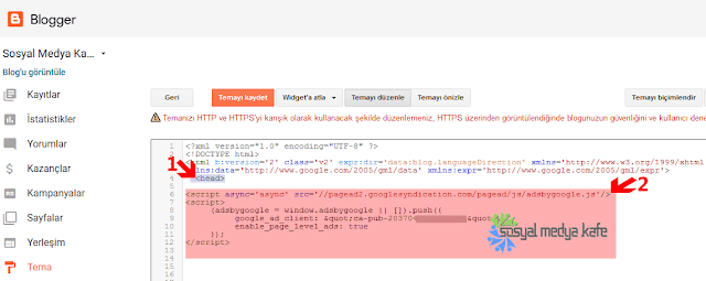 Blogger'a Otomatik Adsense Reklam Kodu Ekleme