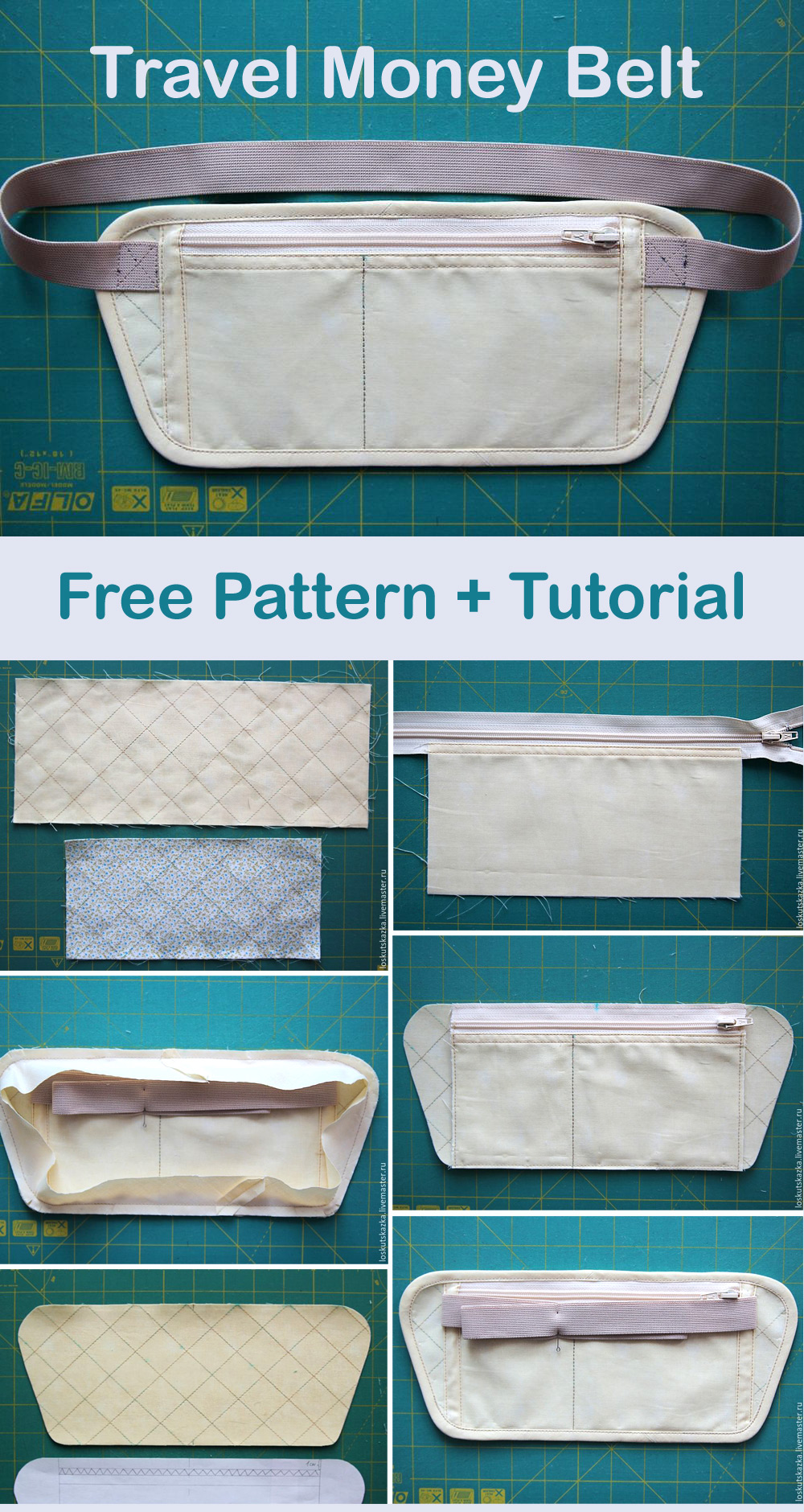 Travel Money Belt Bag: Free Sewing Pattern