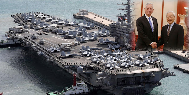 ឈានទៅរកសម្ព័ន្ធមិត្តរឺងមាំ៖ រដ្ឋលេខាធិកា​ក្រសូង​ការពារ​ប្រទេស​អាមេរិក​ Jim Mattis ថា​នាវា​ផ្ទុកយន្តហោះ​ចម្បាំងសហរដ្ឋ​អាមេរិក​នឹង​ទៅ​ទស្សនកិច្ចកំពង់ផែ​វៀតណាមជាលើកទីមួយ ​នៅ​ក្នុង​ខែមីនាឆ្នាំ២០១៨នេះ-US aircraft carrier to visit Vietnam in march.