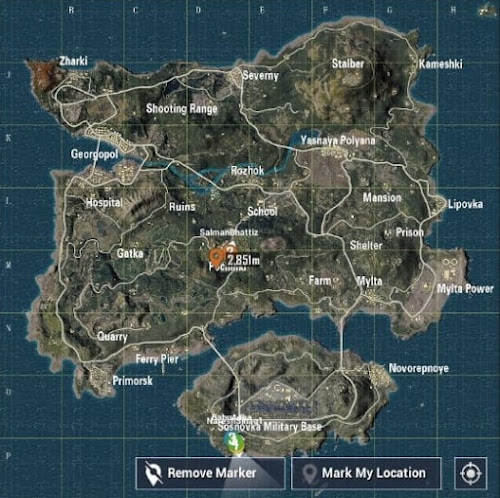 PUBG Mobile Erangel Map