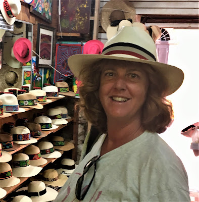 Lynne wearing Panama Hat