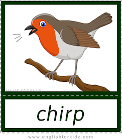 Animal sounds flashcards - chirp - bird -- printable ESL resources