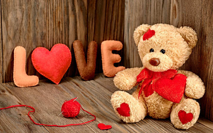 Romantic I Love You Teddy Bear Wallpaper for Lovers & Couples