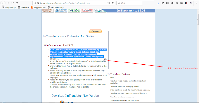 penggunaan imtranslator