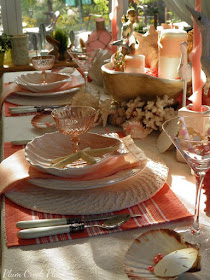 Plum Creek Place - Coral Sunrise Tablescape.