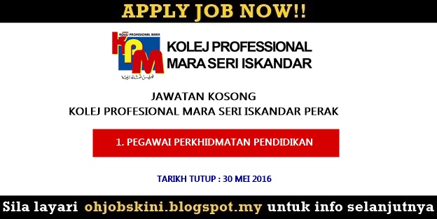 Iklan jawatan kosong Kolej Profesional MARA