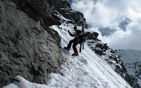 Guy and Ben abseiling down Col des Roches