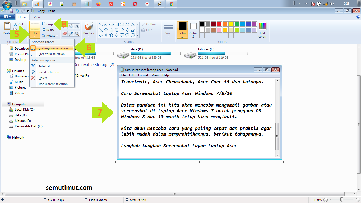 Cara Screenshot Laptop Acer Tanpa Aplikasi  Editing 
