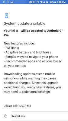 Update Android Pie Xiaomi Mi A1