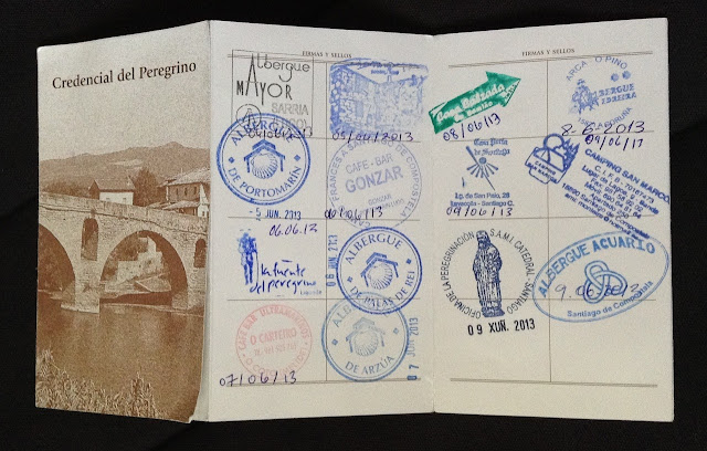 Pilgrim credencial/passport for the Camino de Santiago, Spain