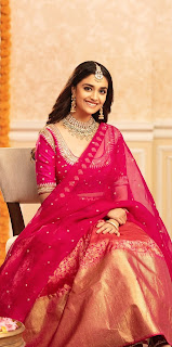 Keerthy Suresh in Red Dress with Cute Smile for Latest Ad Shoot Images 1