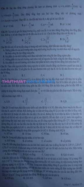 De Thi Dai Hoc Khoi A - A1 Mon Li 2012 | Đề Thi Đại Học Khối A - A1 Môn Lí 2012 (3)