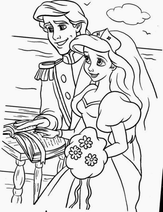 Ariel And Flounder Coloring Pages