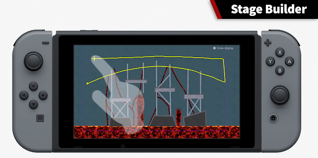 Stage Builder Super Smash Bros. Ultimate draw on Nintendo Switch touch screen