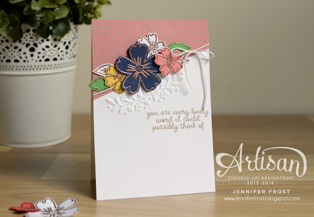 Love and Affection, Stampin' Up! Artisan Design Team blog hop, Affectionately Yours Papers and Embossing Folders, Copper powder, Papercraft by Jennifer Frost