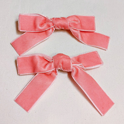 Pink velvet bows