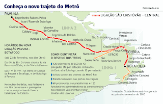 mapa linha 1a metrô rio