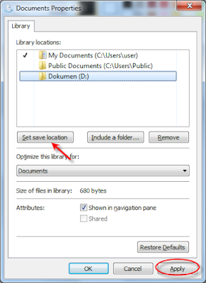 my documents - set save location