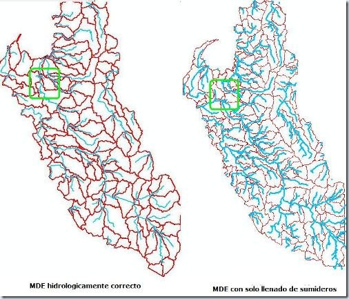 MDE hidrologicamente corregido