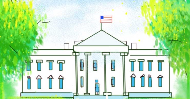 The Simple White House Drawing Easy Step By Step Outline 