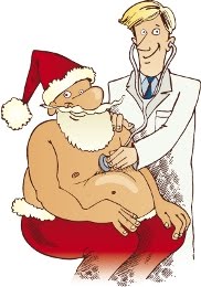 Santa at Doctor Cartoon