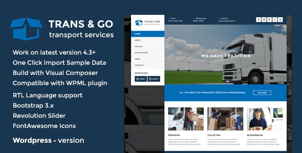 Download Premium WordPress Theme for Transport & Logistics Company Website