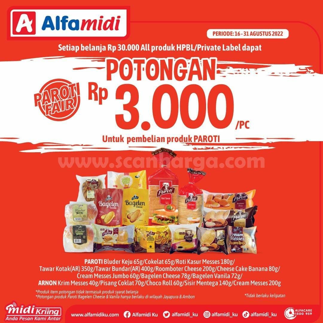 Promo ALFAMIDI PAROTI FAIR Terbaru 16 - 31 Agustus 2022